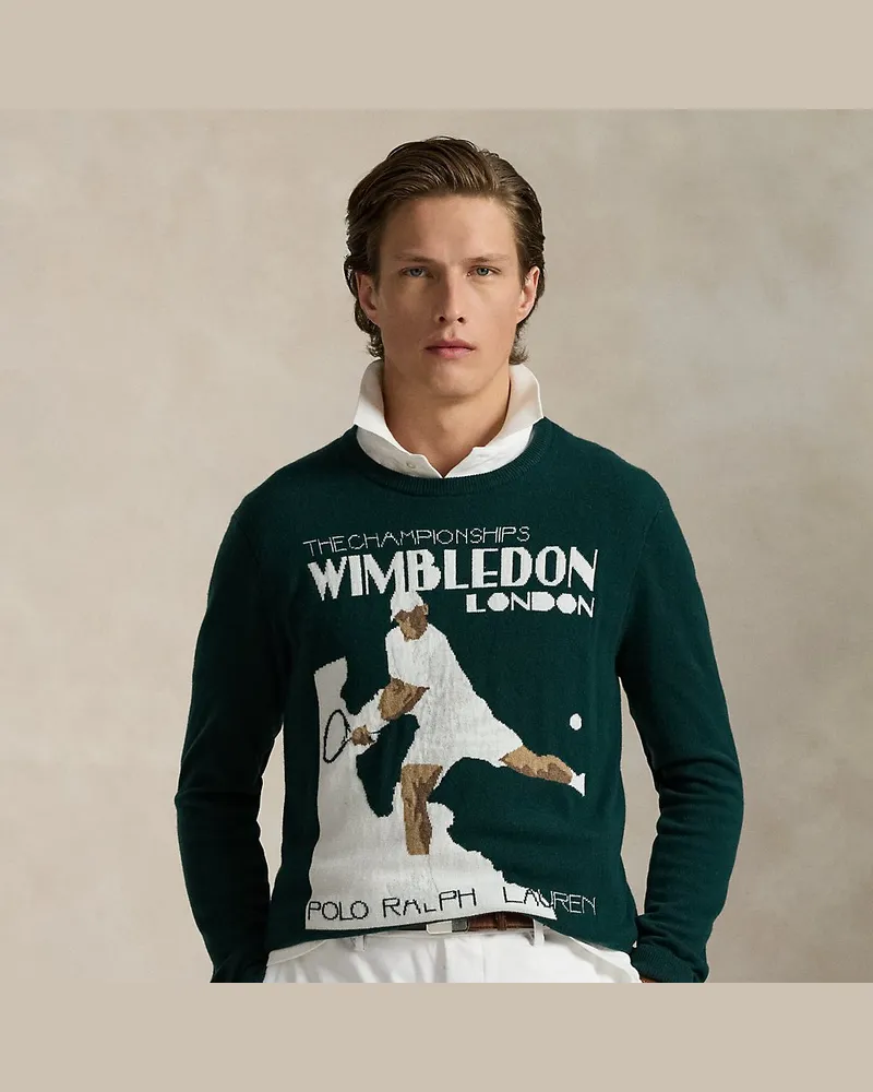 Ralph Lauren Kaschmir-Baumwoll-Pullover Wimbledon Green