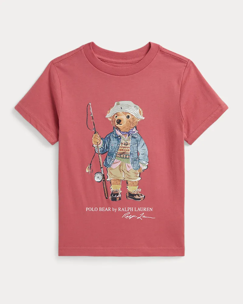 Ralph Lauren Baumwolljersey-T-Shirt mit Polo Bear Red