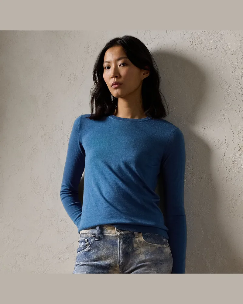 Ralph Lauren Rundhalspullover aus Kaschmir Blue