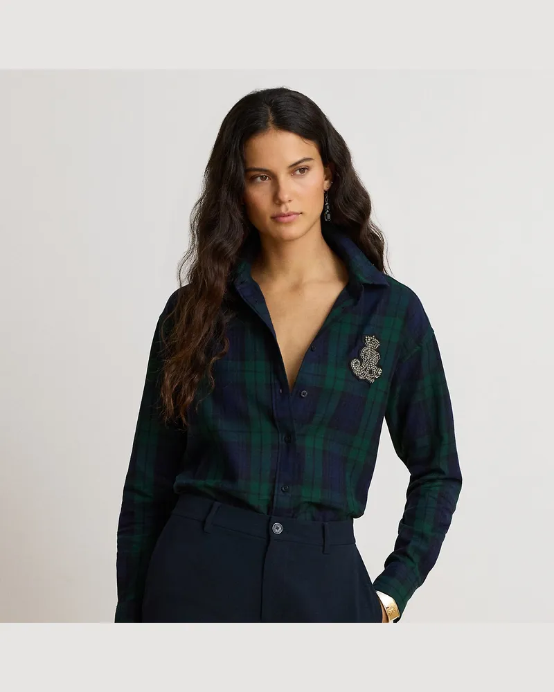 Ralph Lauren Kariertes Relaxed-Fit Hemd mit Stickerei Multi