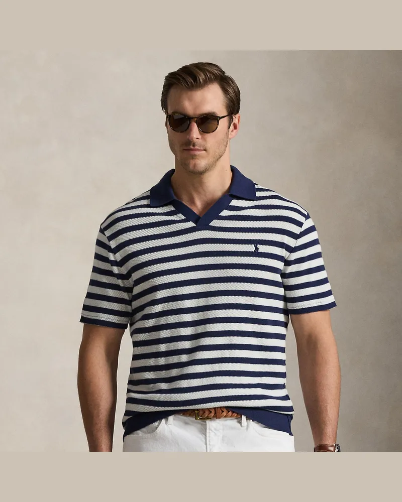 Ralph Lauren Große Größen - Poloshirt mit strukturierten Streifen Blue