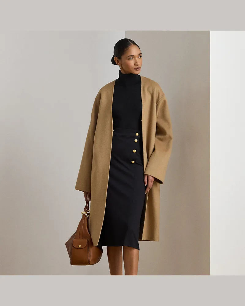 Ralph Lauren Mantel aus beidseitiger Wollmischung Tan