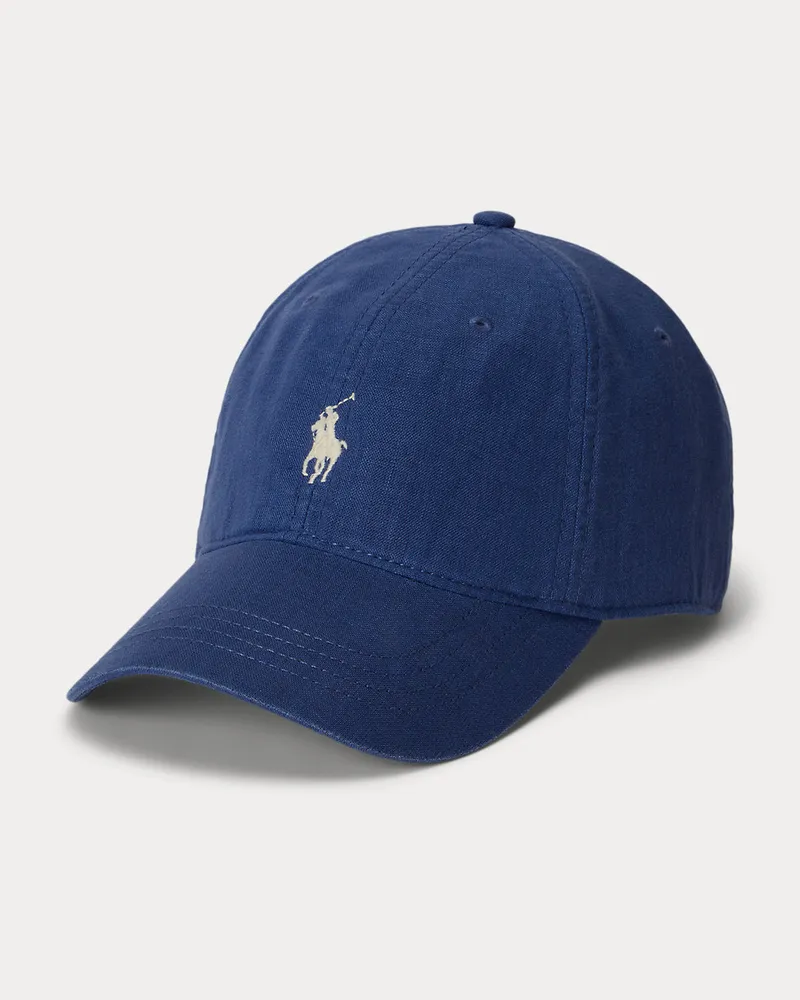 Ralph Lauren Baseballkappe aus Leinen Blue