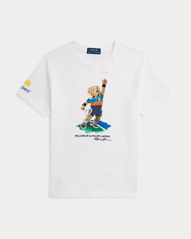 Ralph Lauren Baumwoll-T-Shirt mit US Open Polo Bear White