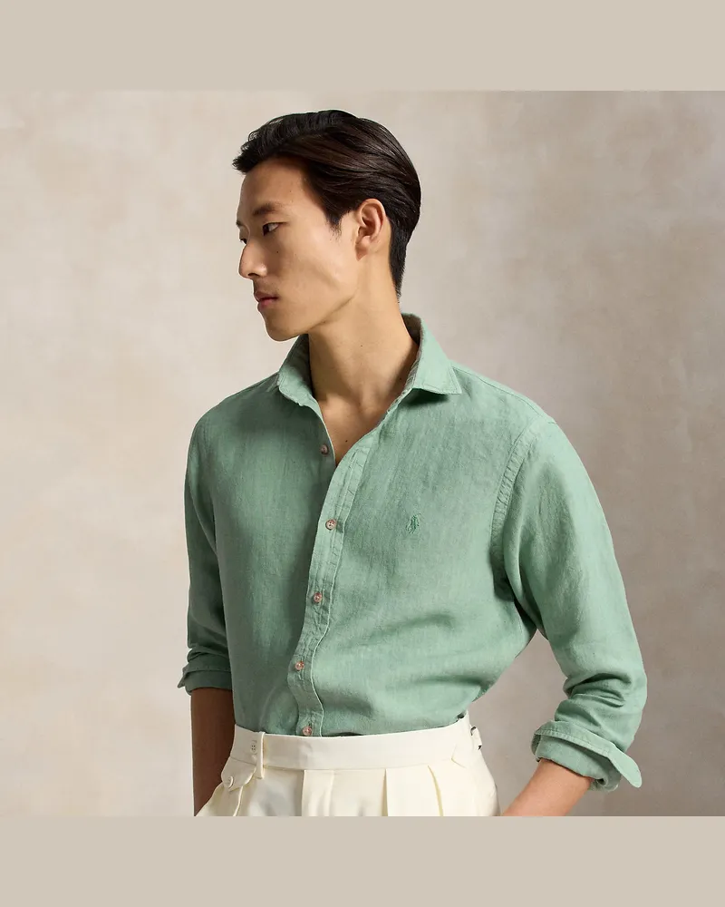 Ralph Lauren Custom-Fit Leinenhemd Green