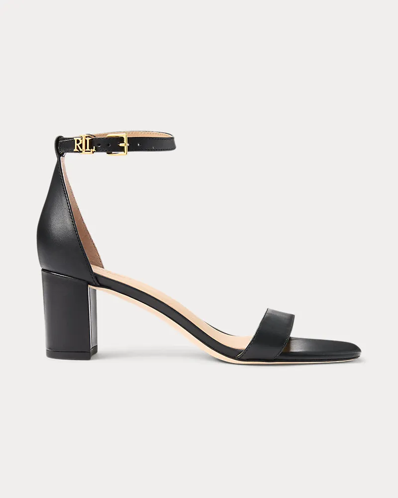 Ralph Lauren Sandale Logan aus poliertem Leder Black
