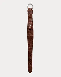 Ralph Lauren Petite-Stirrup-Armband, Alligatorleder Brown