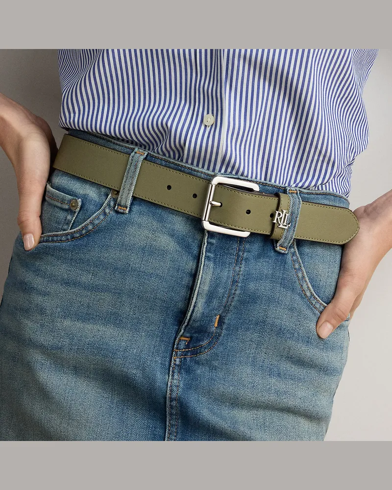 Ralph Lauren Ledergürtel mit Logoschlaufe Green