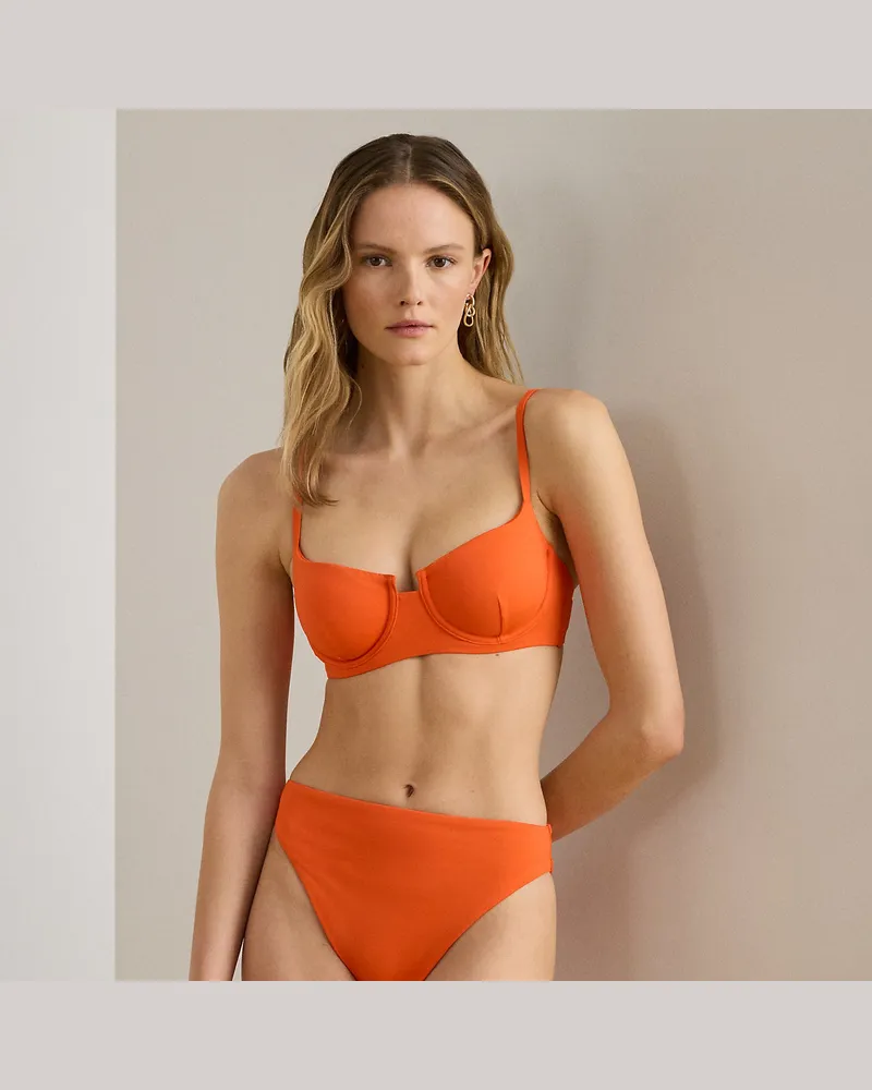 Ralph Lauren Bikinihose mit hohem Beinausschnitt Orange