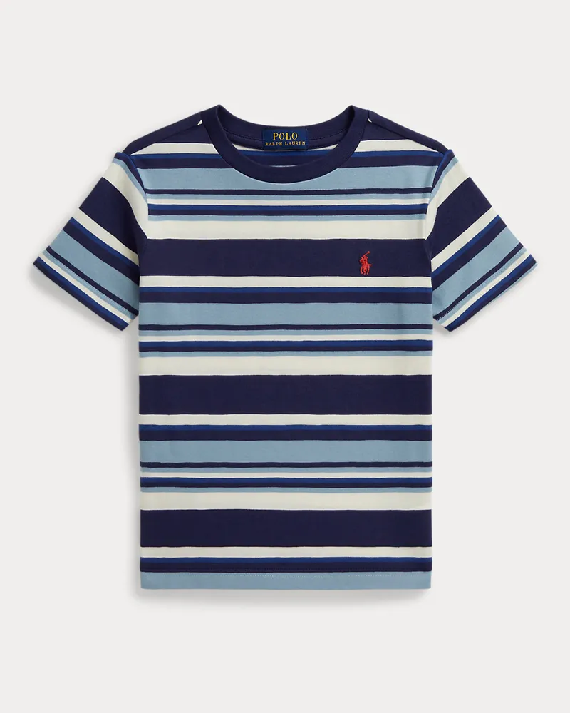 Ralph Lauren Gestreiftes T-Shirt aus Baumwolle Blue