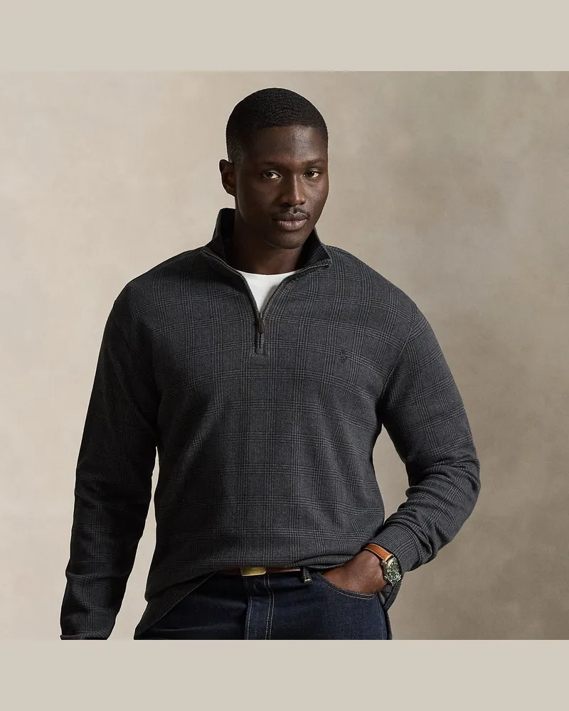 Ralph Lauren Große Größen - Karierter Estate-Rippenstrickpullover Grey