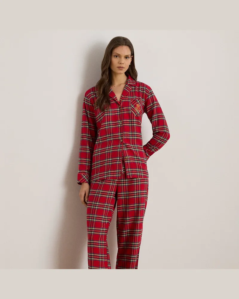 Ralph Lauren Karierter Pyjama aus angerautem Twill Red