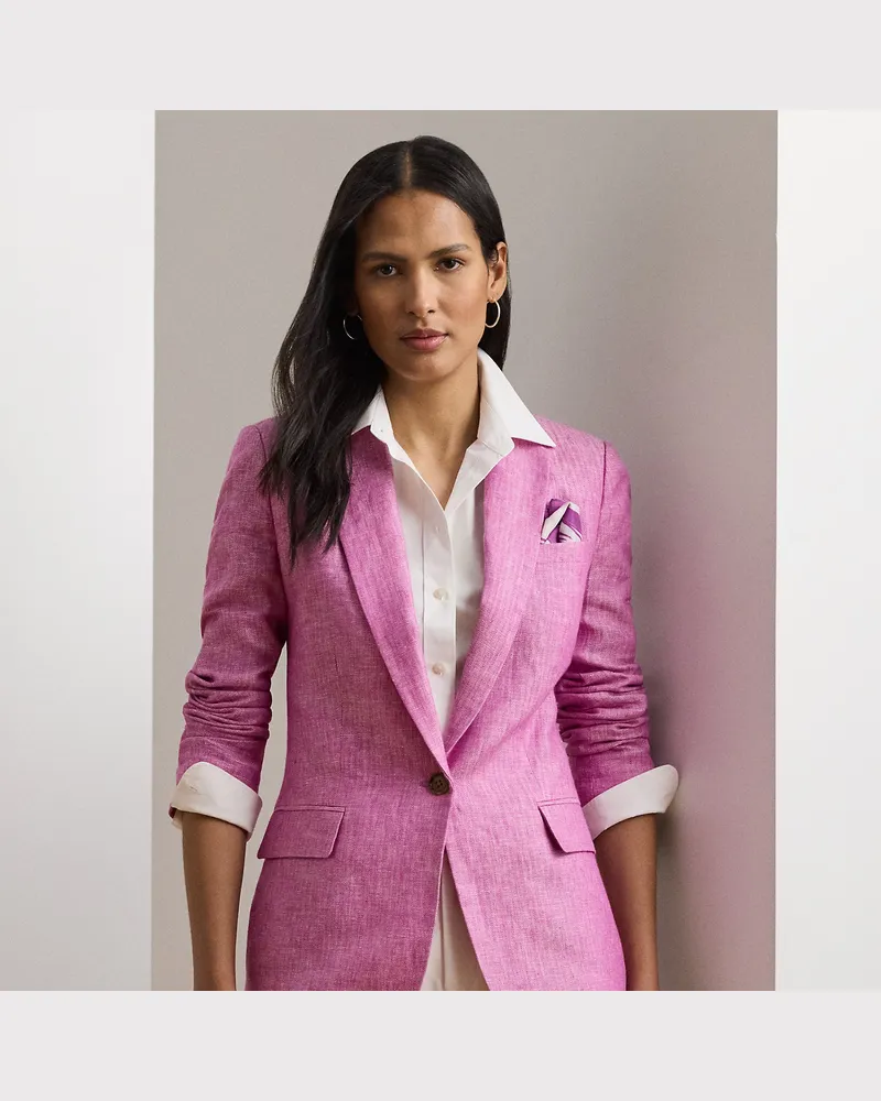 Ralph Lauren Fischgratblazer aus Leinen Purple