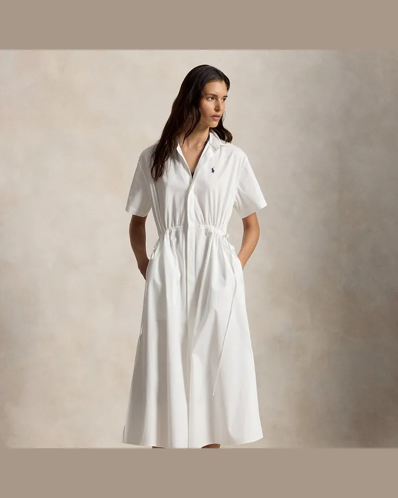 Ralph Lauren Maxi-Hemdkleid mit Tunnelzug White