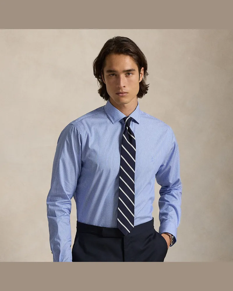 Ralph Lauren Custom-Fit Popelinehemd mit Streifen Blue