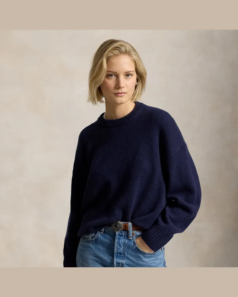 Ralph Lauren Wollpullover mit Rundhalsausschnitt Blue