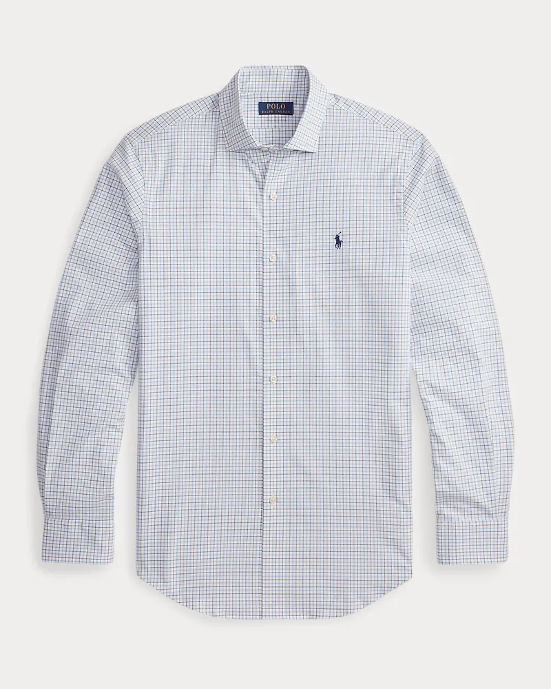 Ralph Lauren Custom-Fit Karo-Popelinehemd Blue