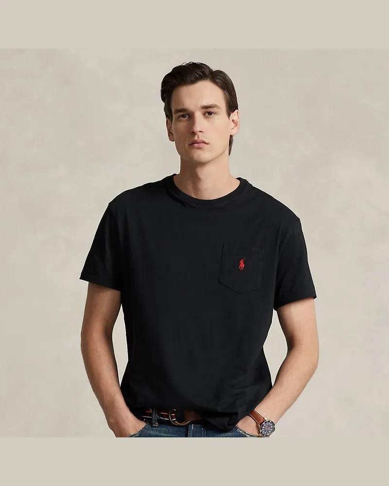 Ralph Lauren Classic-Fit Jersey-T-Shirt mit Tasche Black