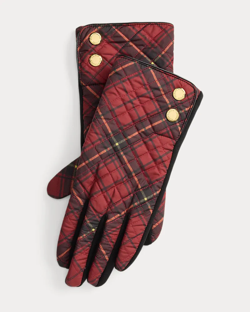 Ralph Lauren Gesteppte Touchscreen-Handschuhe Red
