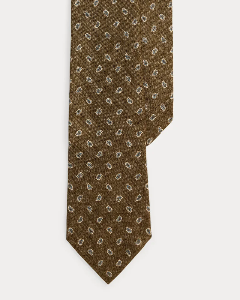 Ralph Lauren Leinenkrawatte mit Kiefernmotiv Brown