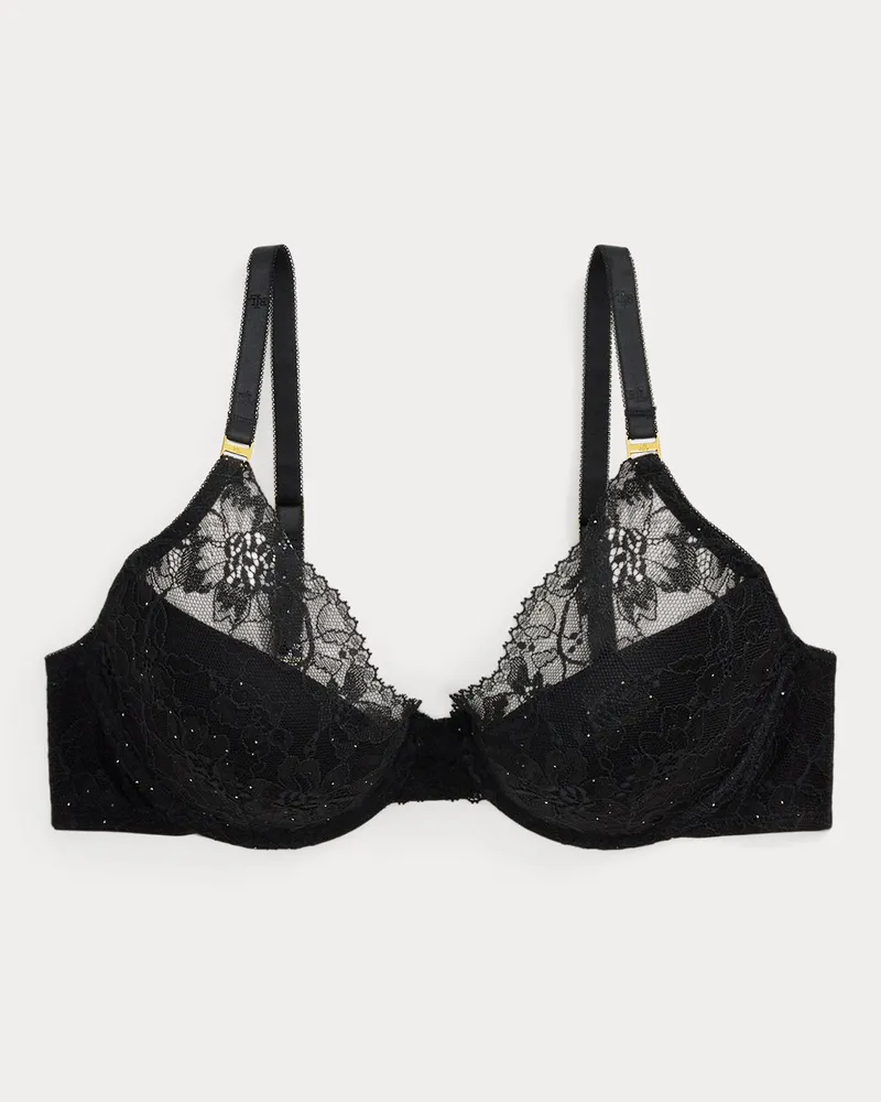 Ralph Lauren Dekolleté-Spitzen-BH mit Pailletten Black
