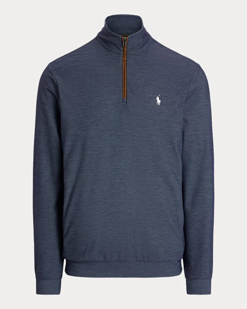 Ralph Lauren Piquépullover mit Reißverschluss Blue