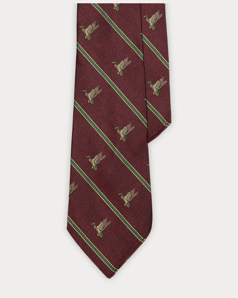 Ralph Lauren Seidenkrawatte mit Stockenten Red