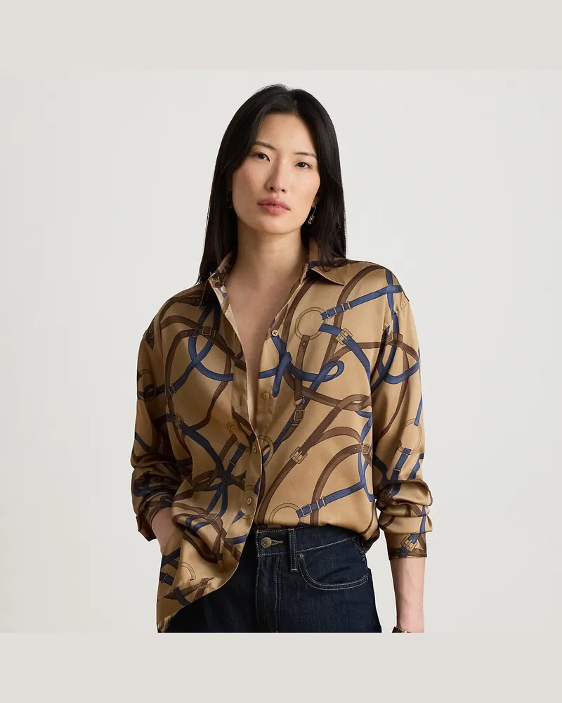 Ralph Lauren Relaxed-Fit Twillhemd mit Gürteldruck Tan