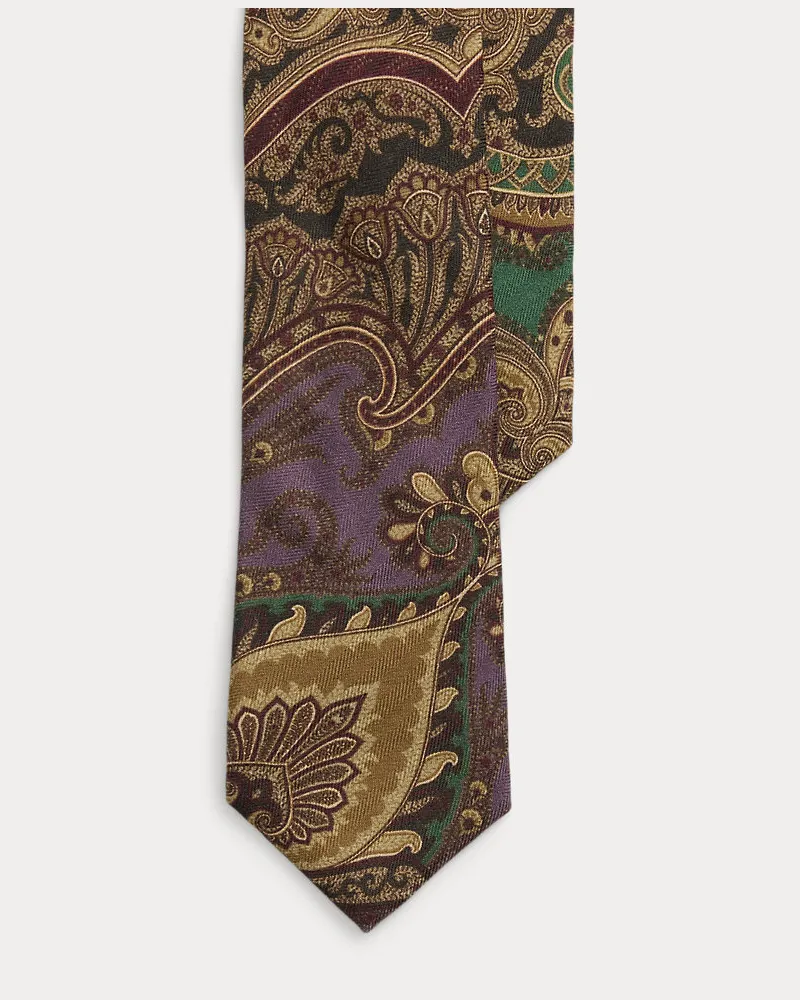 Ralph Lauren Seidenkrawatte mit Paisleymuster Brown