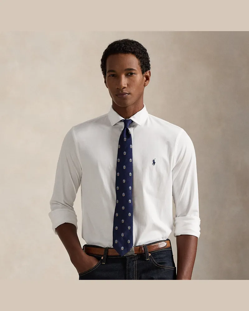 Ralph Lauren Jerseyhemd mit gespreiztem Kragen White