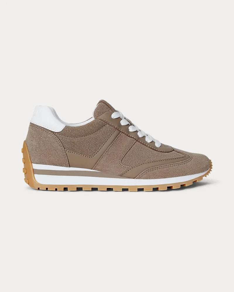 Ralph Lauren Sneaker Dani aus perforiertem Wildleder Brown