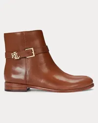 Ralph Lauren Stiefelette Brooke aus poliertem Leder Tan