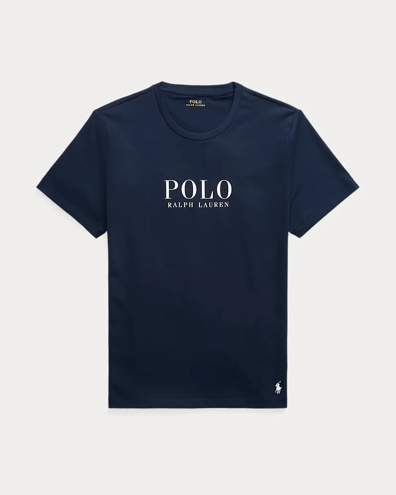 Ralph Lauren Logo-Nachthemd aus Baumwolljersey Blue
