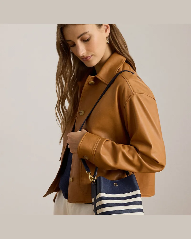 Ralph Lauren Kleine Beuteltasche Reese aus Leder Blue