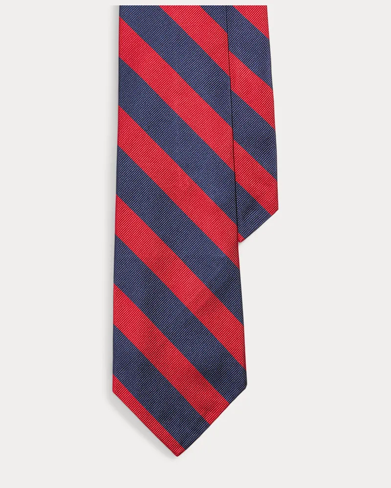Ralph Lauren Schmale Seidenrips-Krawatte mit Streifen Multi