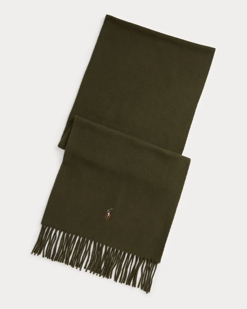 Ralph Lauren Fransenschal aus Schurwolle Green