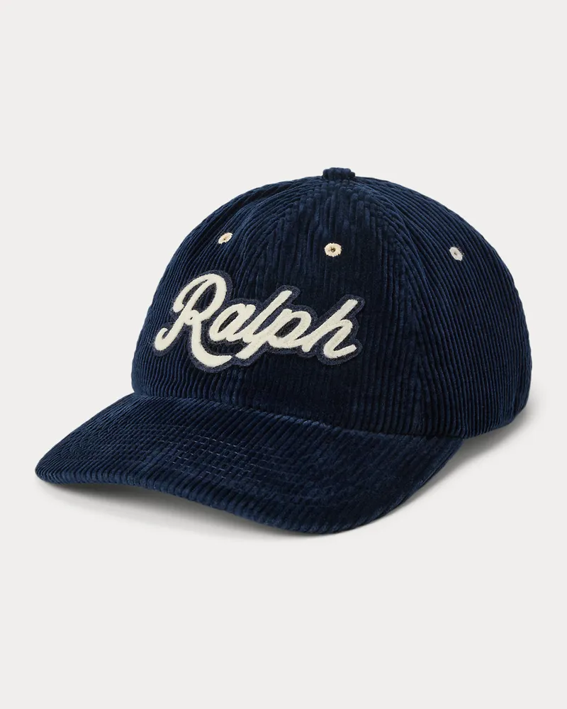 Ralph Lauren Kordsamt-Baseballkappe  Ralph Lauren mit Logo Blue