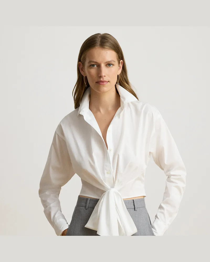 Ralph Lauren Kurzes Baumwollhemd mit Twist-Detail White