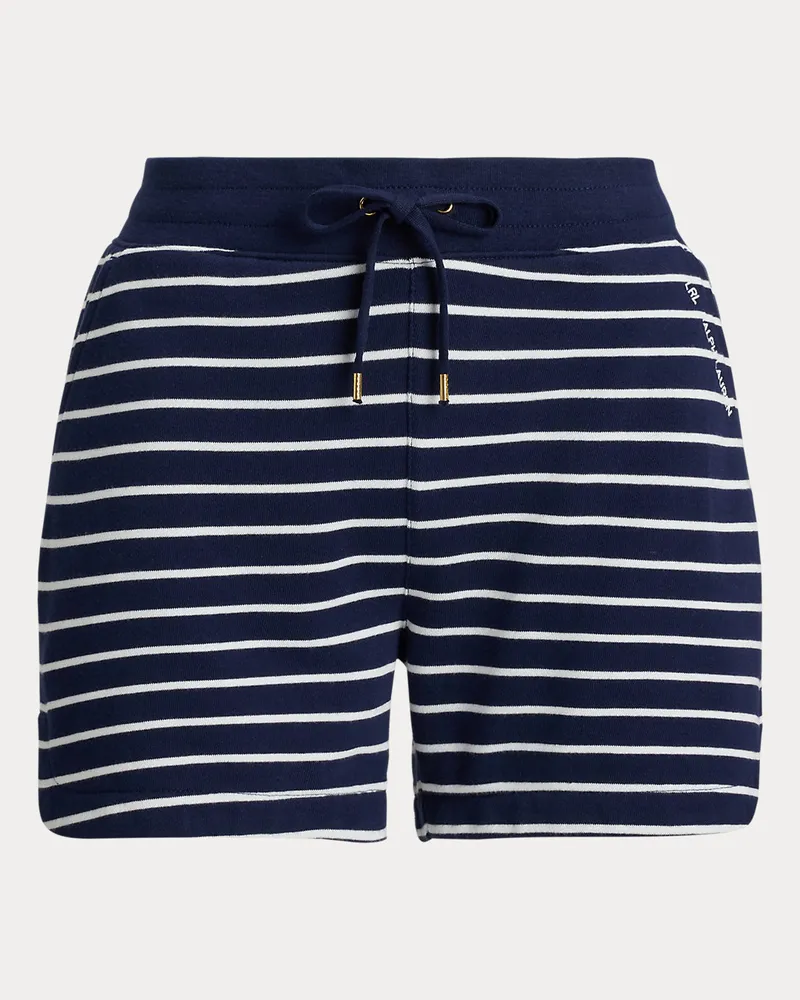 Ralph Lauren Gestreifte Terry-Shorts mit Tunnelzug Blue
