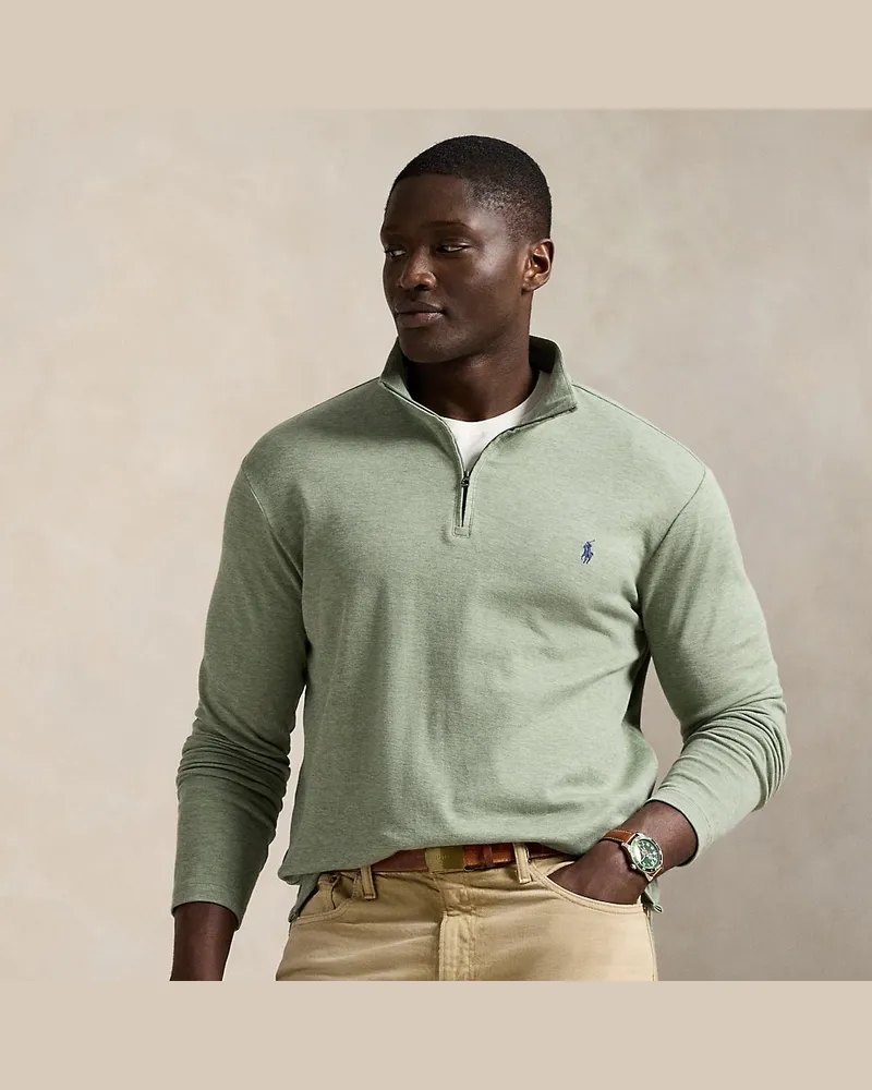 Ralph Lauren Große Größen - Pullover mit Viertelreißverschluss Green