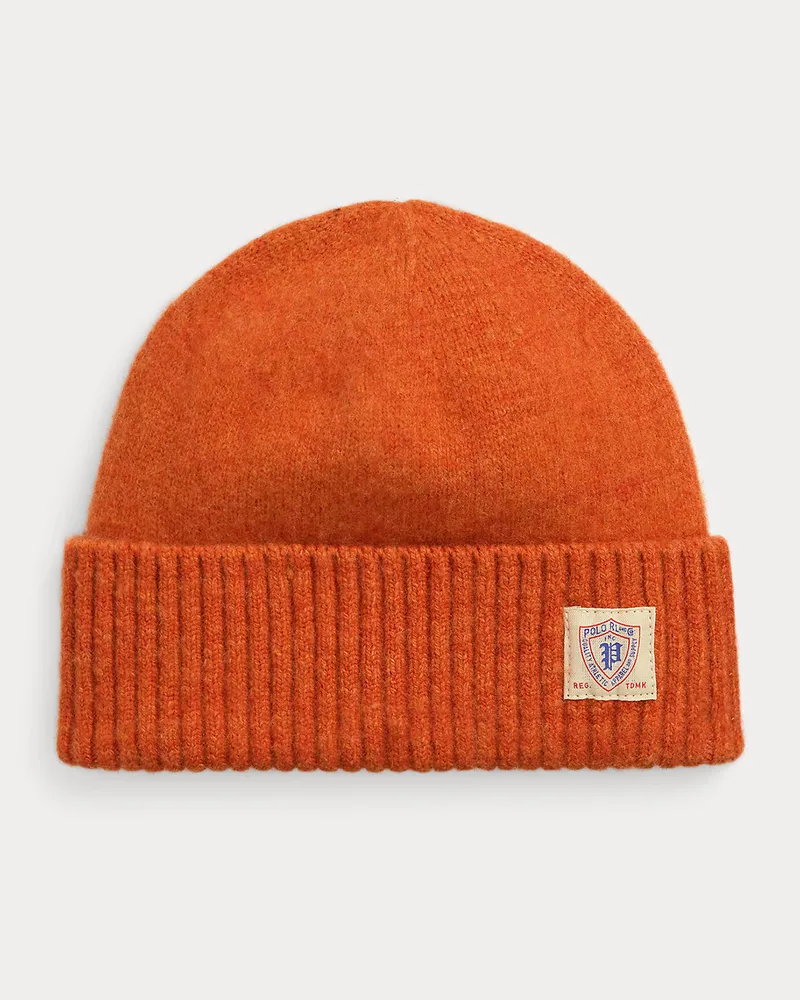 Ralph Lauren Flauschig angeraute Wollmütze Orange