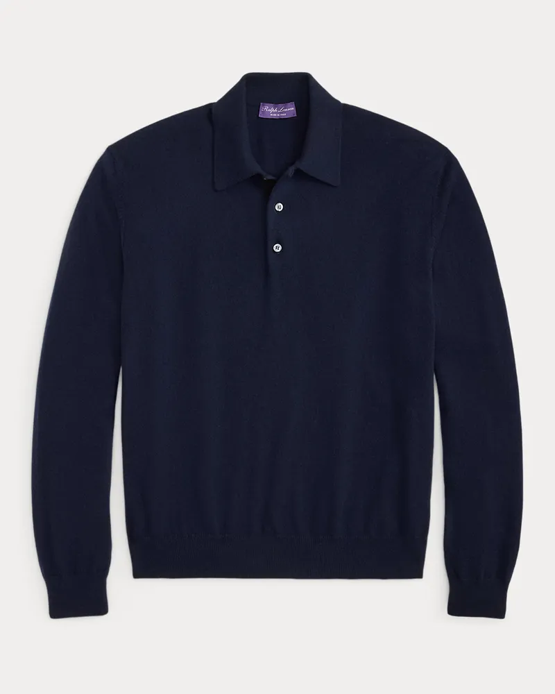 Ralph Lauren Kaschmirpullover mit Polokragen Blue