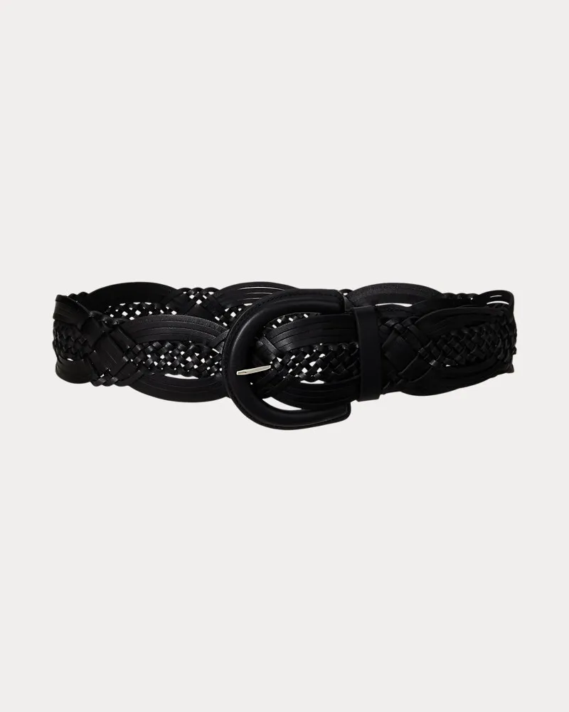 Ralph Lauren Geflochtener Ledergürtel Black