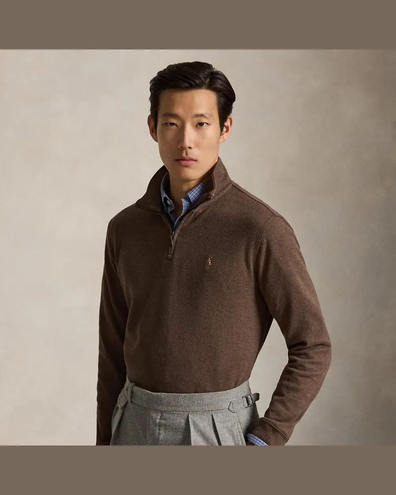 Ralph Lauren Rippenpullover mit Viertelreißverschluss Brown