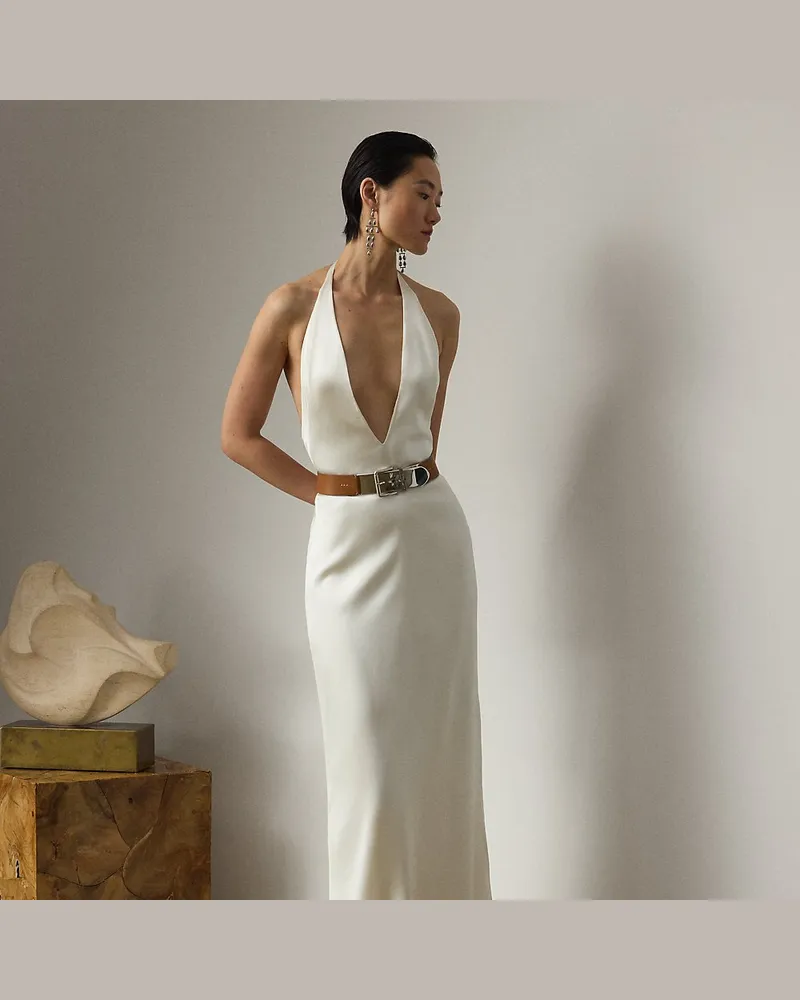 Ralph Lauren Abendkleid Cladwell aus Stretchsatin Cream