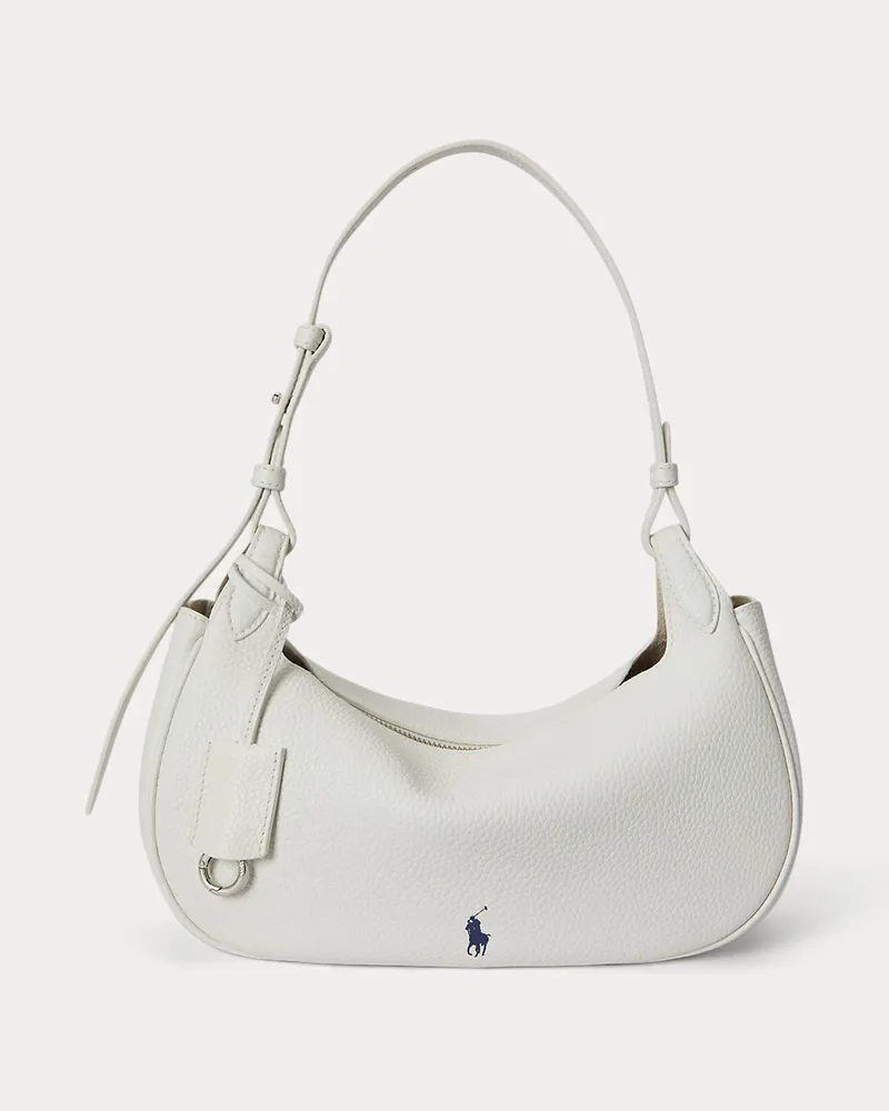Ralph Lauren Schultertasche Polo Play aus Leder White