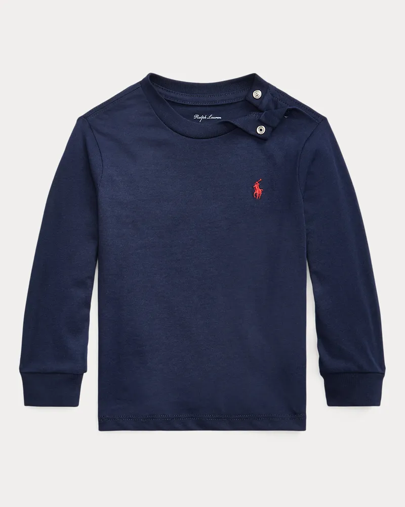 Ralph Lauren Langärmliges T-Shirt aus Baumwolljersey Grey