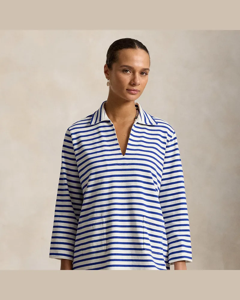 Ralph Lauren Gestreiftes Baumwollkleid White