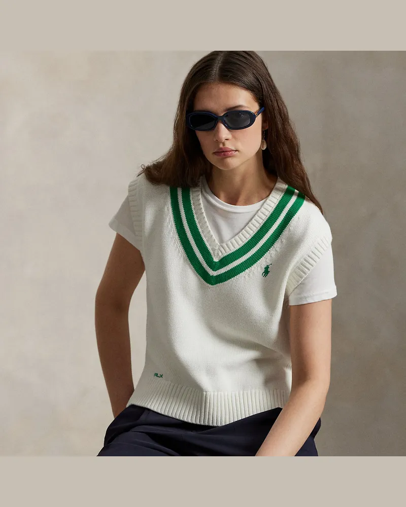 Ralph Lauren Cricket-Pullunder aus Baumwollmischung White