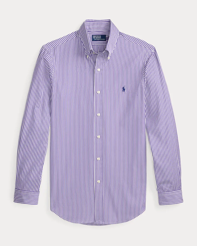 Ralph Lauren Custom-Fit Popelinehemd mit Streifen White